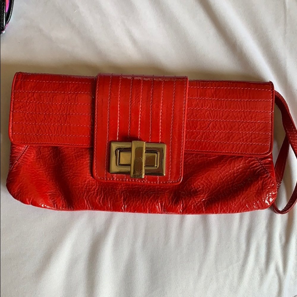 Patent leather red wallet/clutch